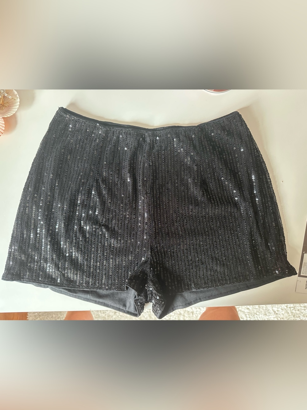 Black Sequin shorts